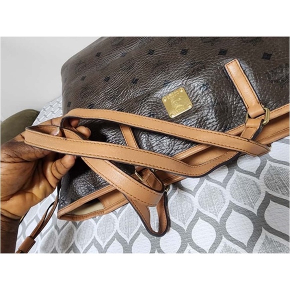 Authentic MCM Shopping Tote Bag Brown/Beige - Picture 11 of 12